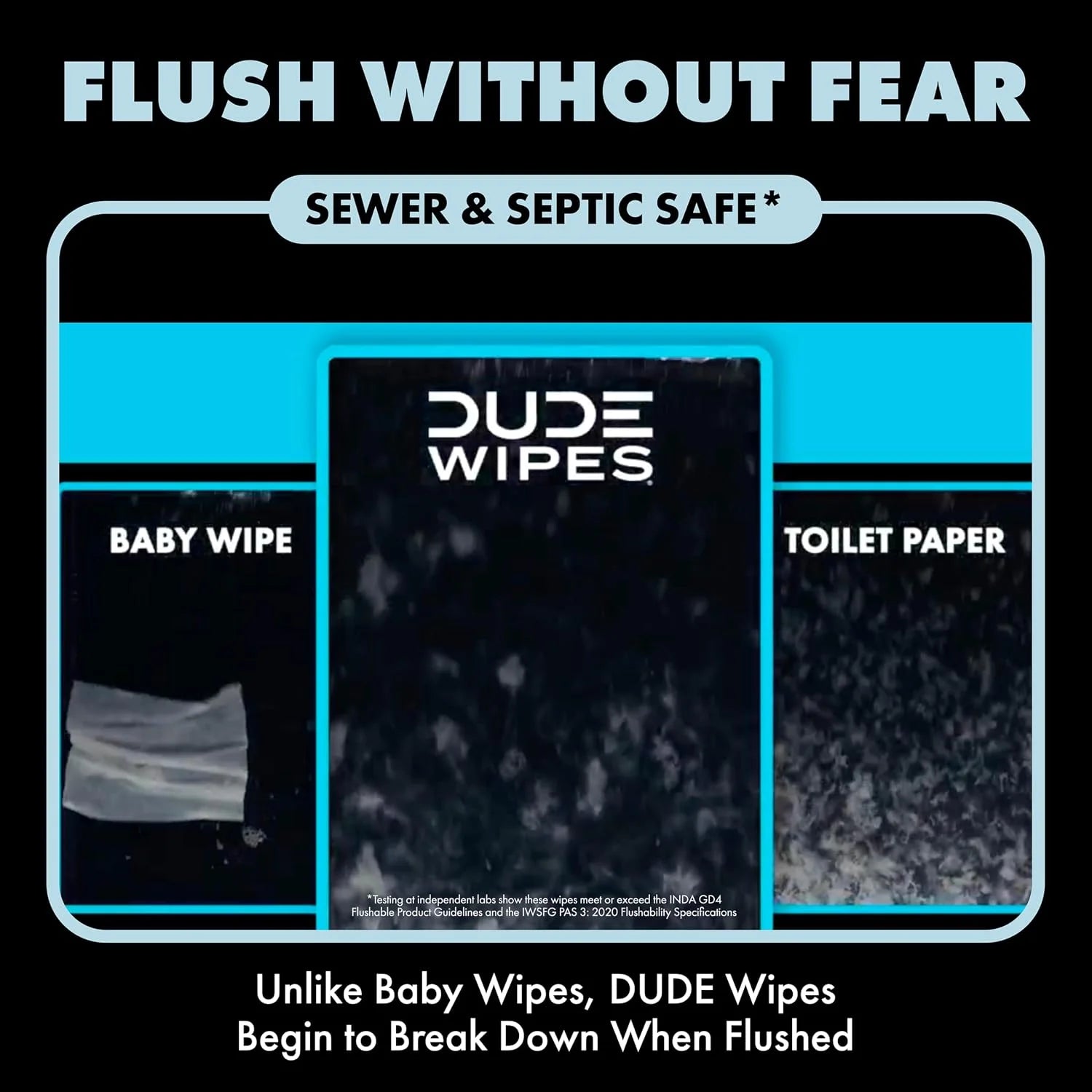 DUDE Wipes Medicated Hemorrhoid Flushable Wipes, Witch Hazel, 48 Count