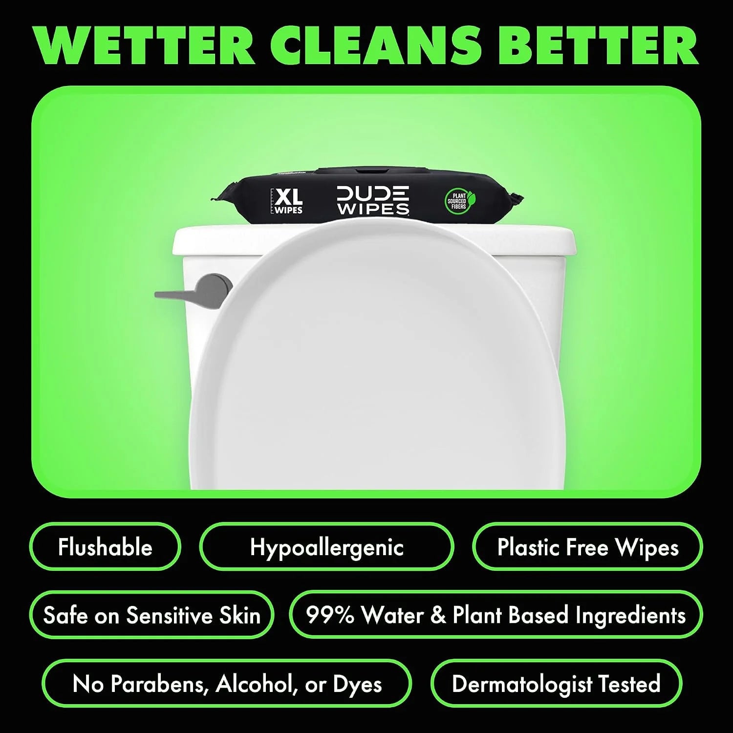 DUDE Wipes Herbal Relief Adult Flushable Wet Wipes, Witch Hazel, 576 Count