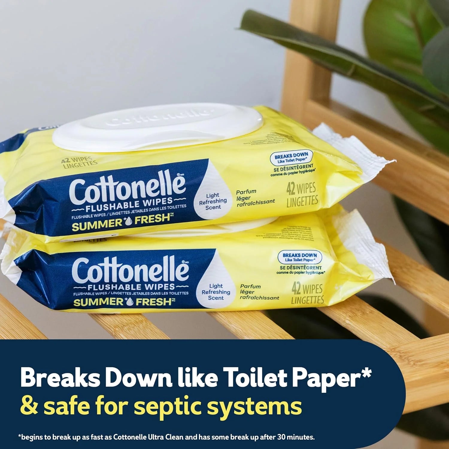 Cottonelle Summer Fresh Scented Flushable Wipes, 2 Packs, 42 Wipes per Pack