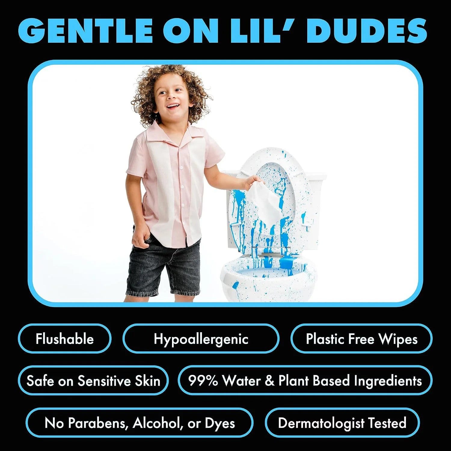LiL' DUDE Wipes Flushable Potty Training Water Wipes, Unscented, 336 Count