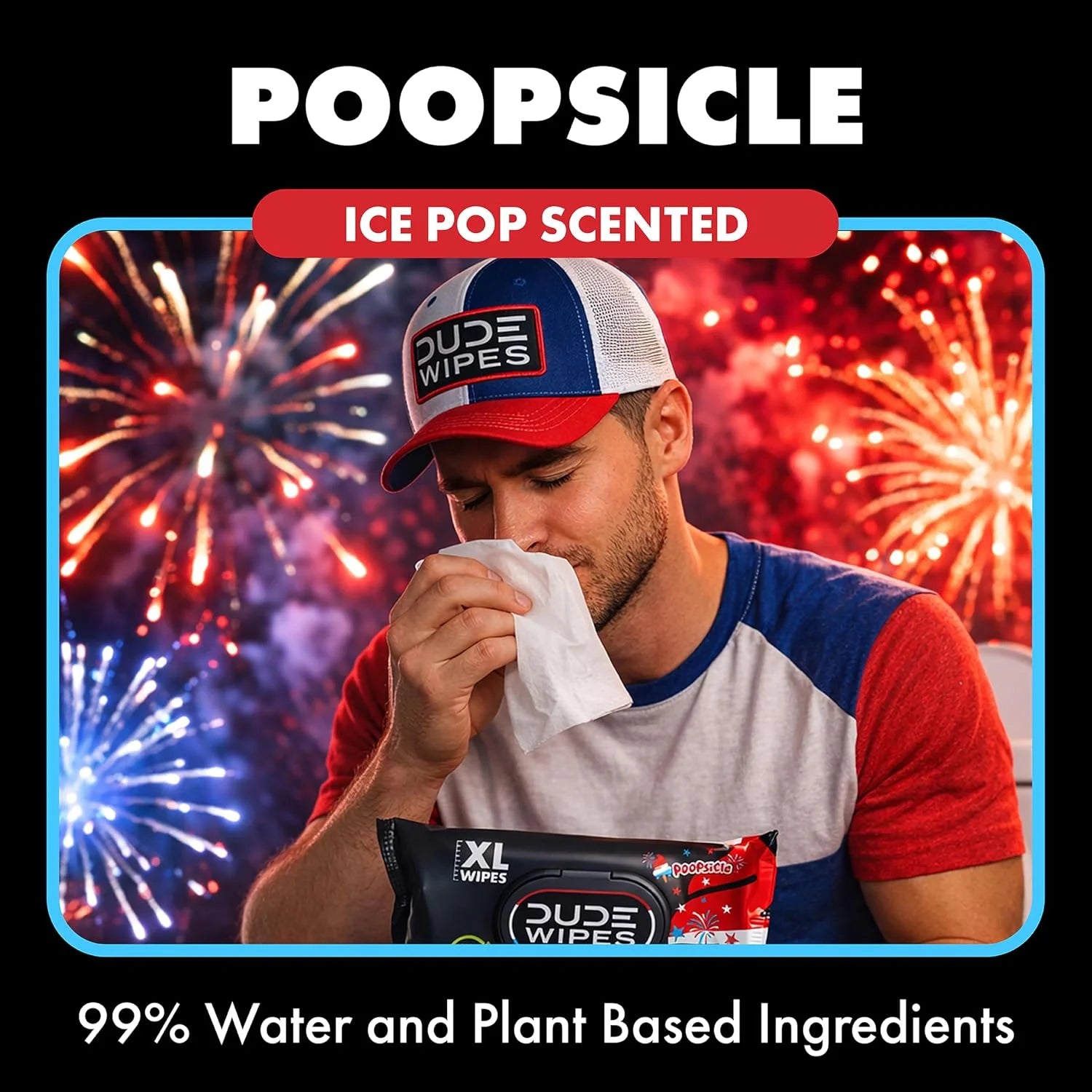 DUDE Wipes Poopsicle Adult Flushable Wet Wipes, Ice Pop Scented, 384 Count