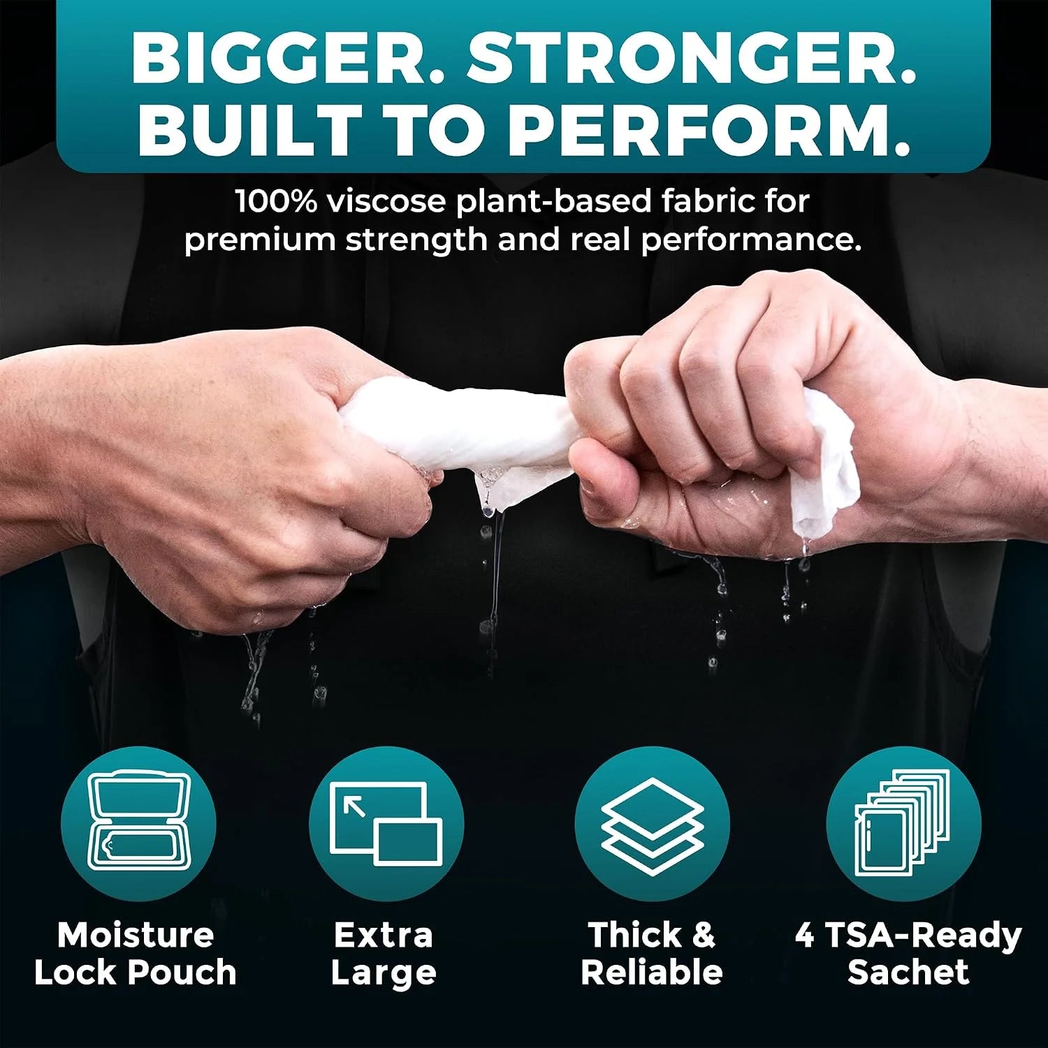 Bulk Body Wipes for Men - Max Clean After Gym - No Rinse XL - 600 Ct 12 Pk