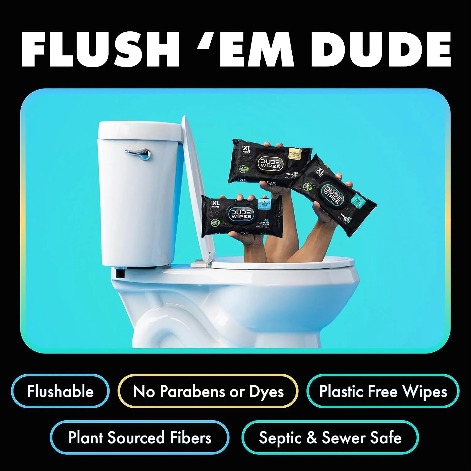 DUDE Wipes Flushable Wipes Variety sTOOL Kit Gift Set for Him - 9 Packs, 432 Total - Mint Chill, Shea Butter & Unscented - Sewer & Septic Safe