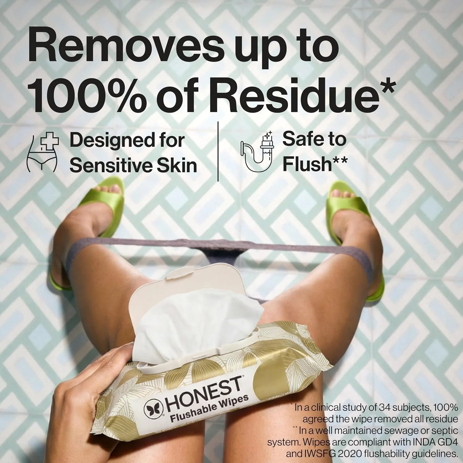 The Honest Company Flushable Wipes, Hypoallergenic, Gilded Wings, 126 Count