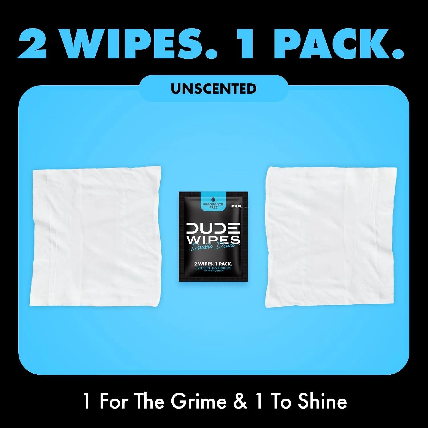 DUDE Wipes Double Deuce On-The-Go Flushable Wipes, 2 Per Pack, 80 Count