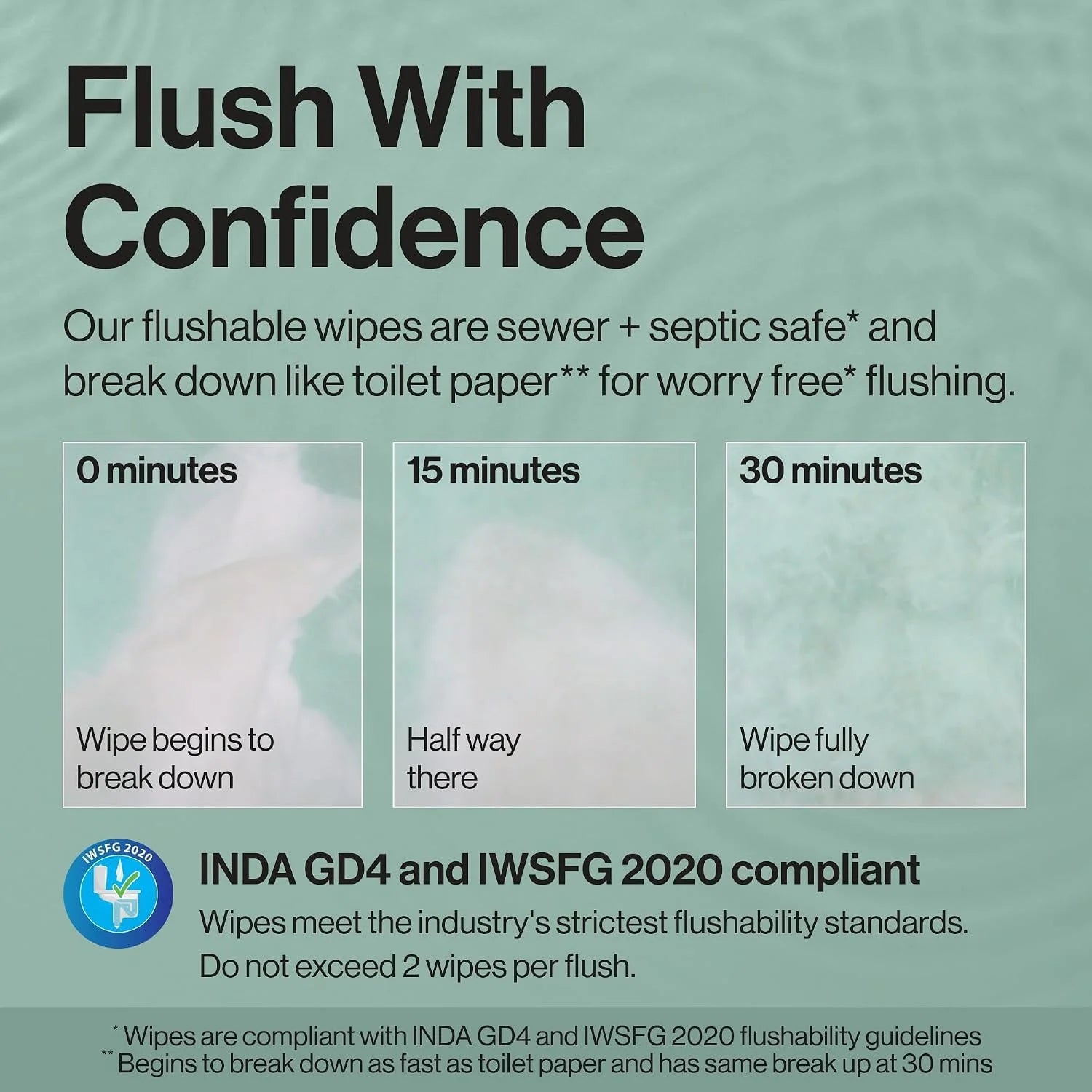 The Honest Company Hypoallergenic Flushable Wipes for Sensitive Skin, Tropical Leaves, 126 Count (Pack of 3)