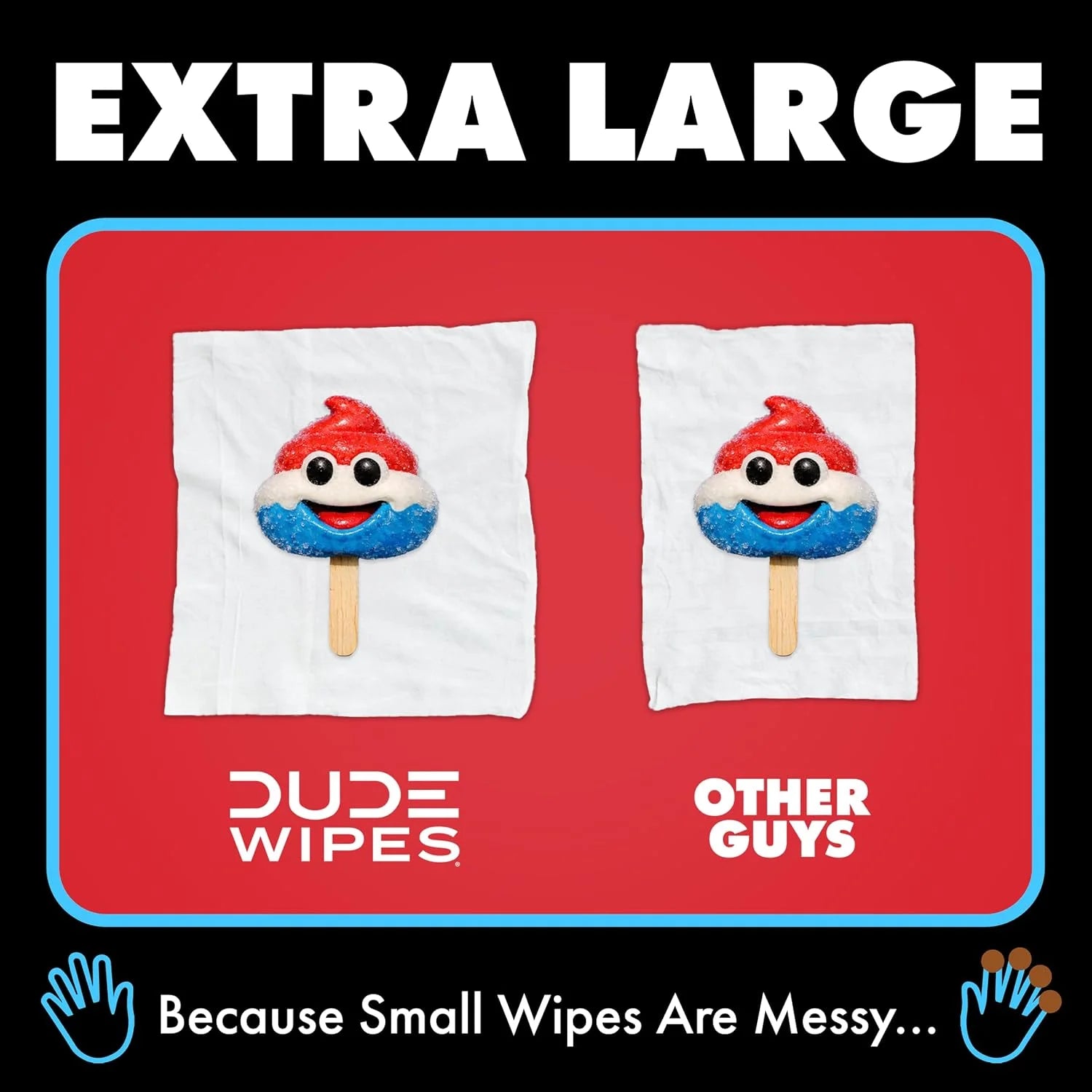 DUDE Wipes Poopsicle Adult Flushable Wet Wipes, Ice Pop Scented, 144 Count