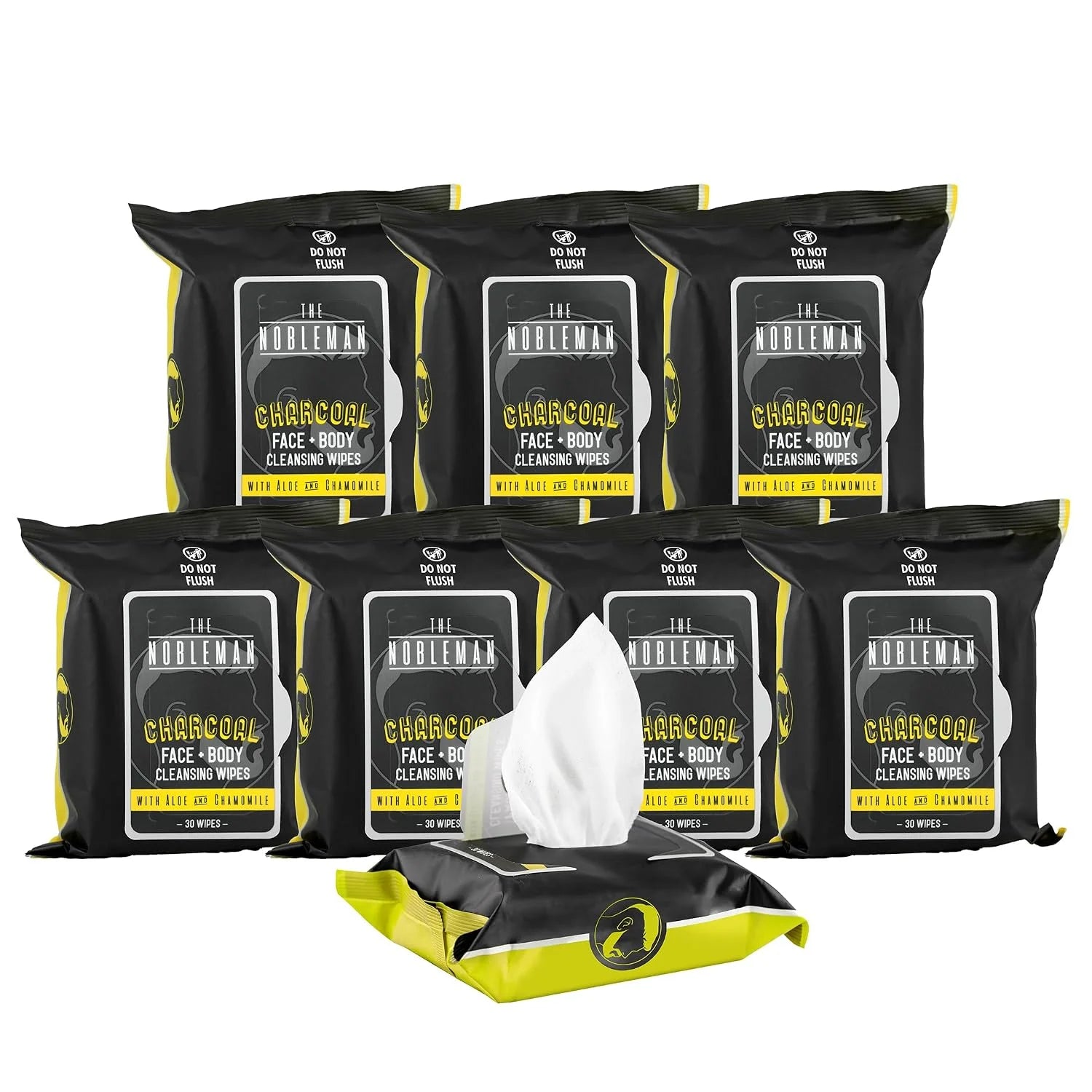 The Nobleman Charcoal Purifying & Detoxifying Face + Body Cleansing Wipes