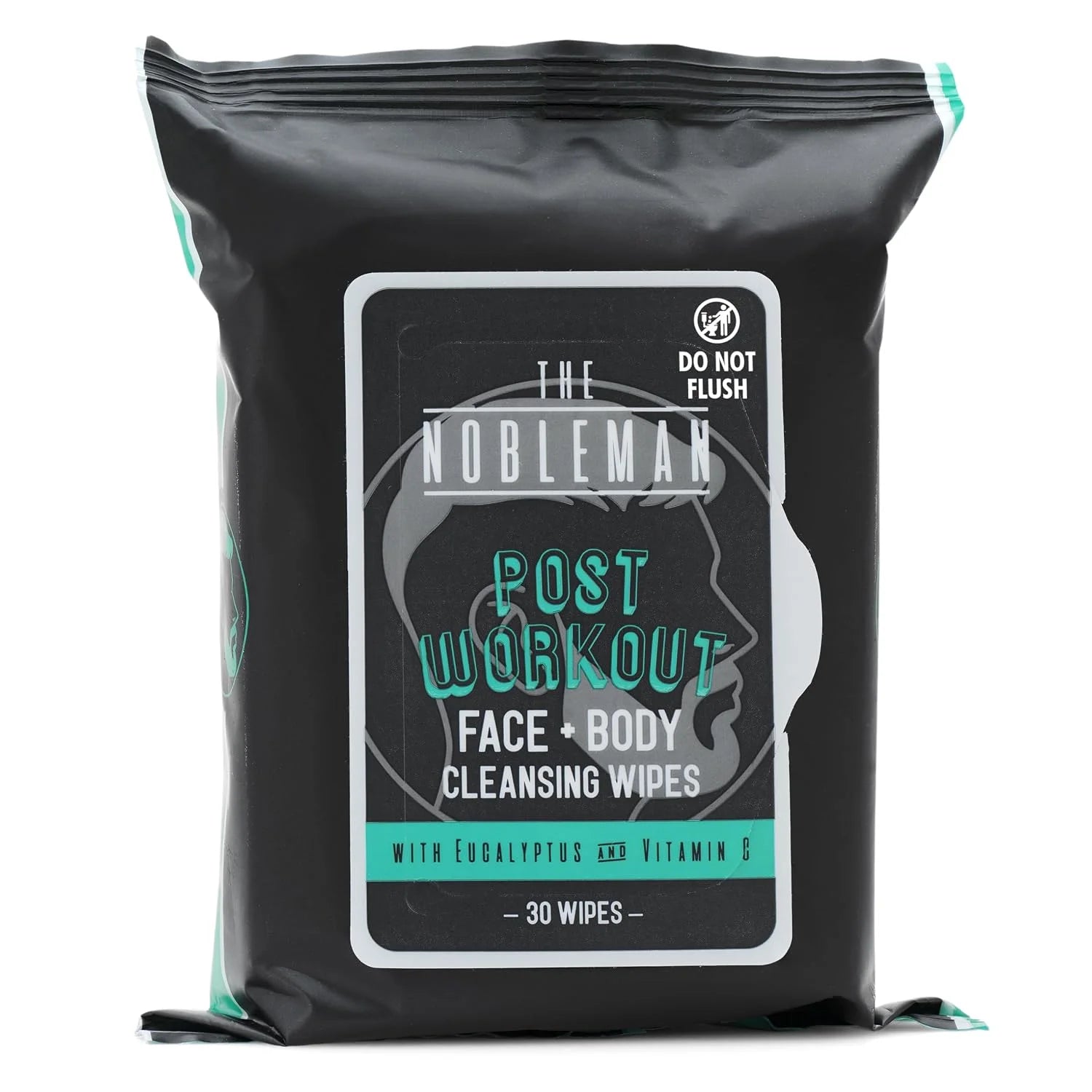 The Nobleman 4-Pack Face + Body Cleansing Wipes: 4 Post Workout Packs with Eucalyptus and Vitamin C (120 Ct.)