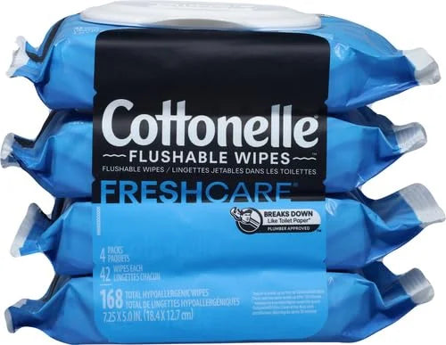 Cottonelle Fresh Care Flushable Wipes, 42 Wipes per Pack (Pack of 16)