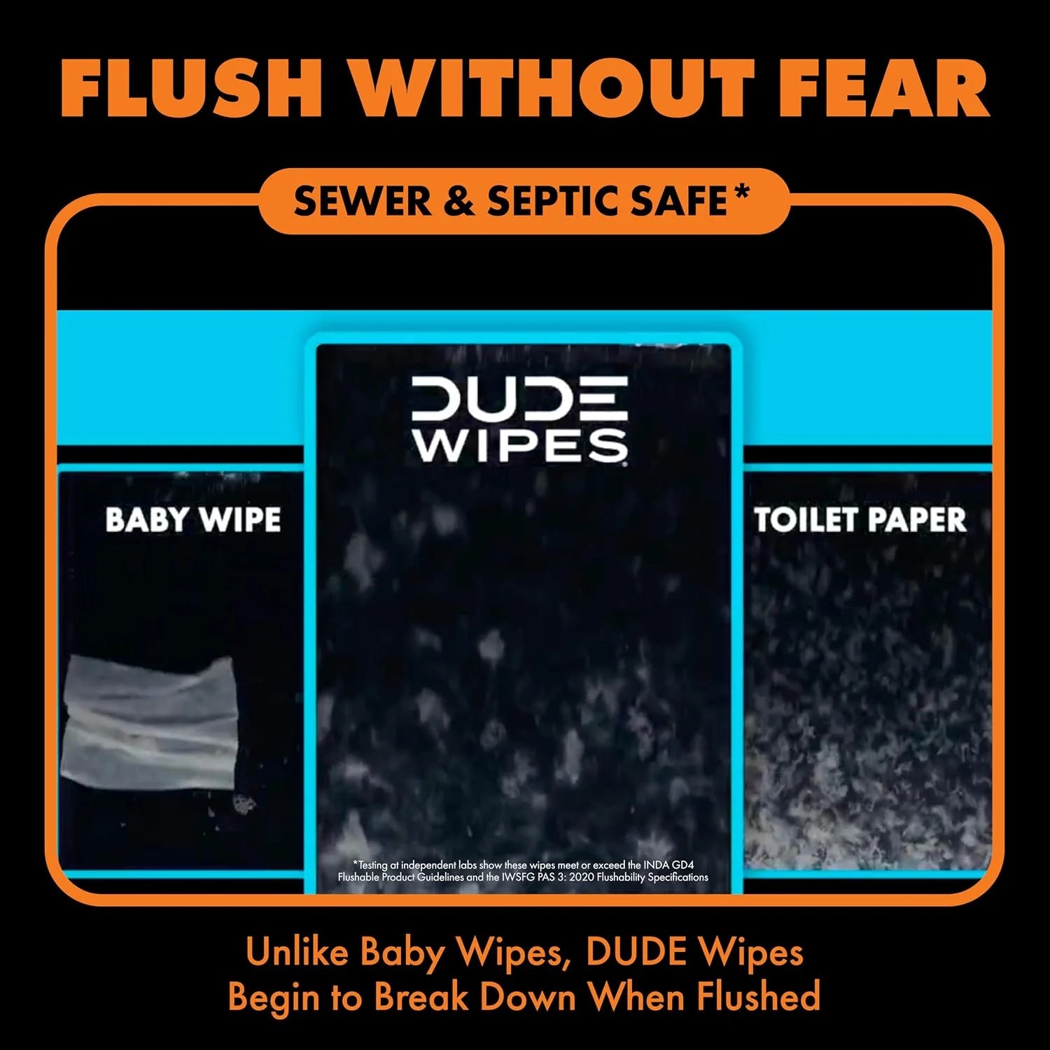 DUDE Wipes Dumpkin Spice Adult Flushable Wipes, Pumpkin Scented, 144 Count