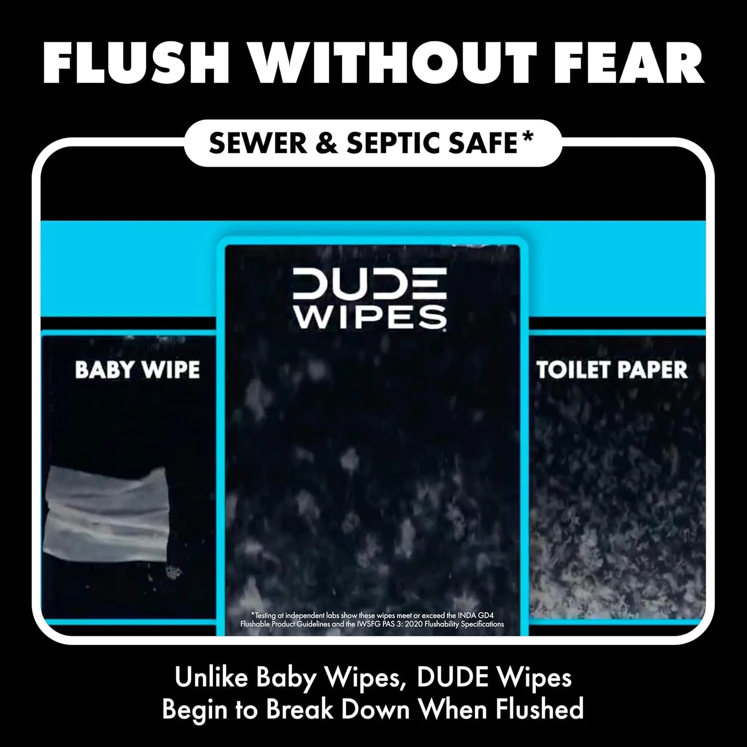 DUDE Wipes Odor Destroyer Adult Flushable Wet Wipes, Deodorizing, 288 Count