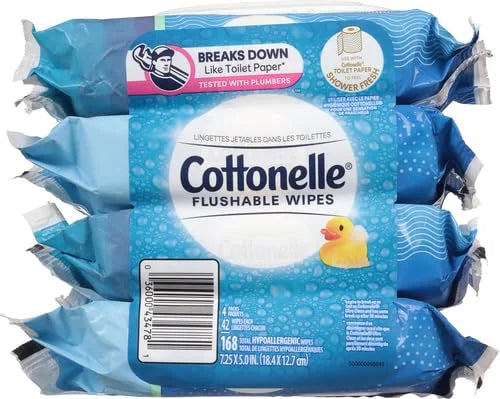 Cottonelle Fresh Care Flushable Wipes, 42 Wipes per Pack (Pack of 16)