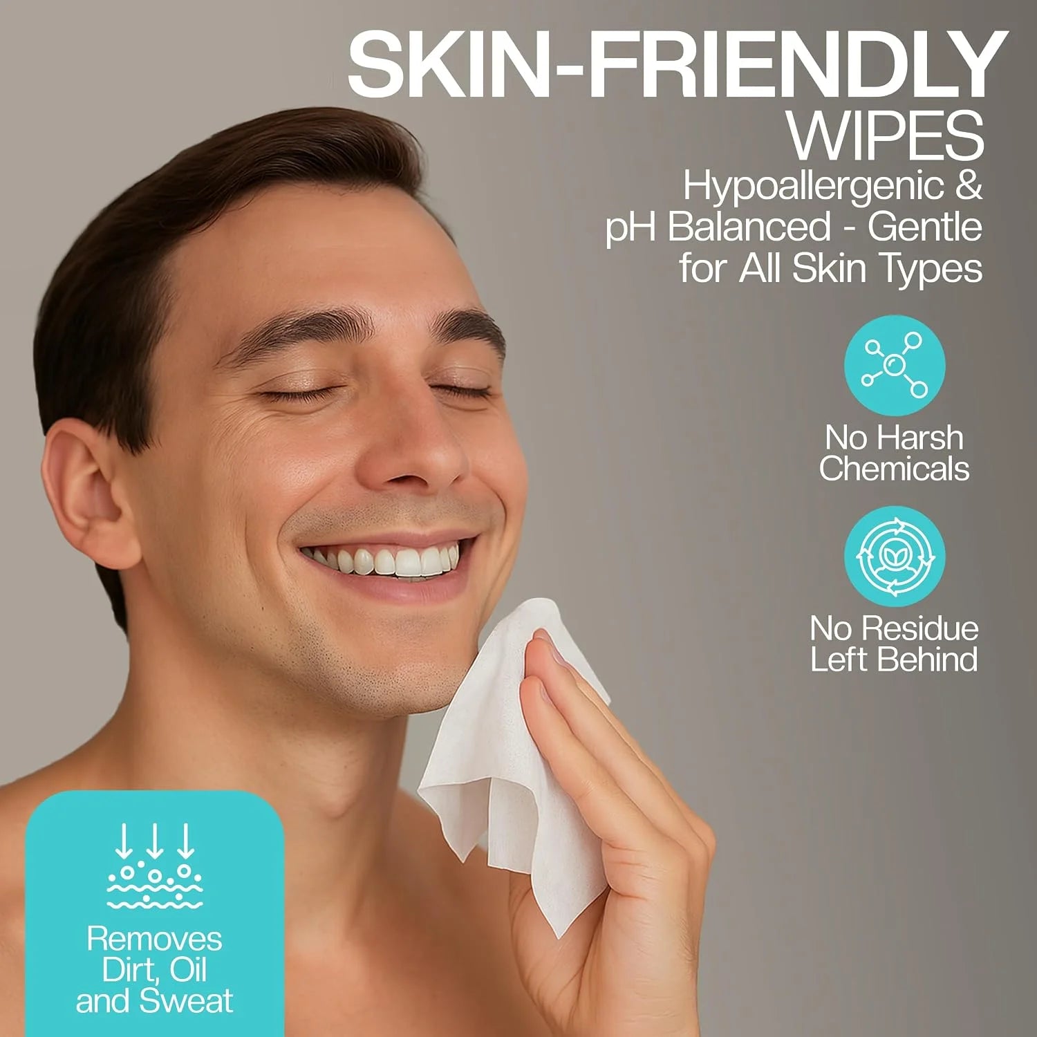 The Nobleman Mens Cooling Face & Body Cleansing Wipes  C Aloe & Eucalyptus No Rinse Cleansing Cloths for Gym, Travel, Sweat Removal, Post Workout Freshness, Active On-The-Go Hygiene & Camping  C 30 Ct