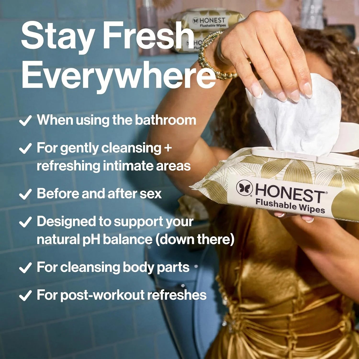 The Honest Company Flushable Wipes, Hypoallergenic, Gilded Wings, 126 Count