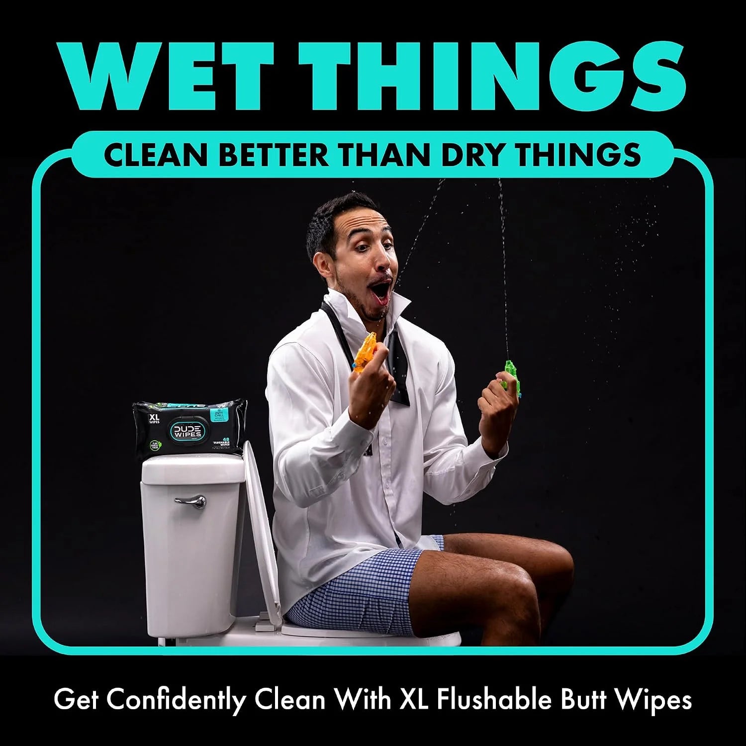 DUDE Wipes Fathers Day Gift + FrostBuddy Universal Can Cooler - 1 Pack, 48 Count - Mint Chill Extra-Large - Flushable Wipes - Fathers Day Gift for Him